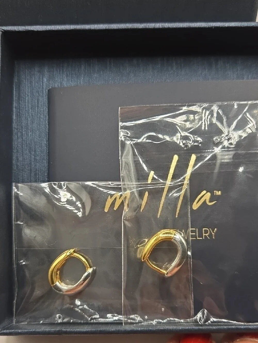 NEW Milla Two-Tone Gold and Silver Mini Huggie Earrings